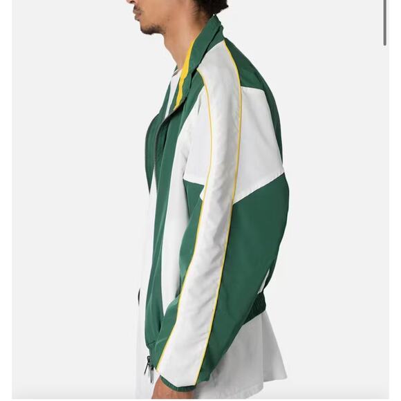MNML Mens Windbreaker Athletic Light Jacket Box Fit Green & White Size Small - Picture 3 of 8
